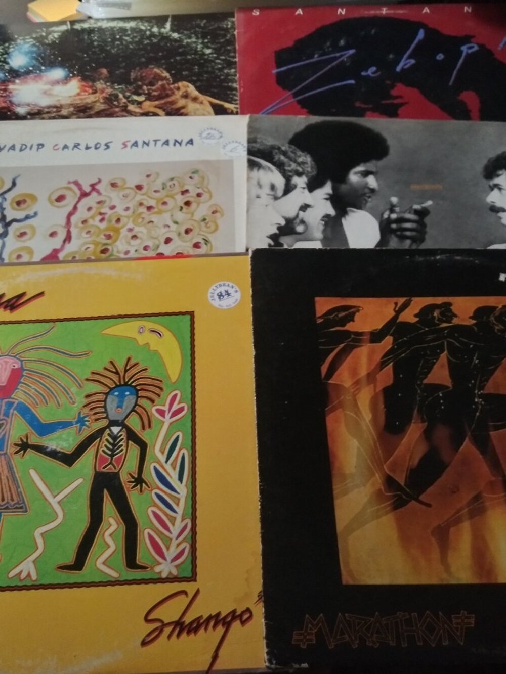 Nice lot of 6 Different Original 1970s & 80s LP Records By Santana LATIN ROCK